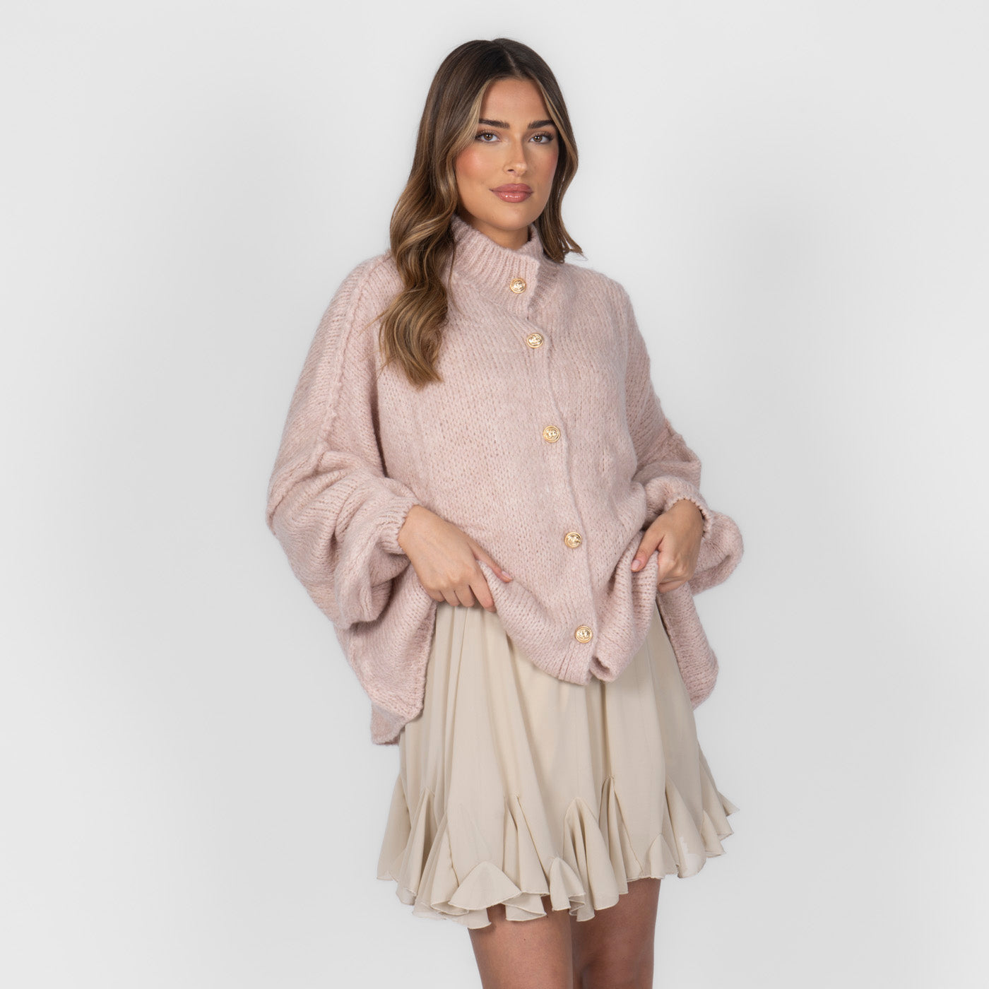ZÉLIE™ - Cardigan Oversize CozyGlam avec Boutons Dorés Élégants
