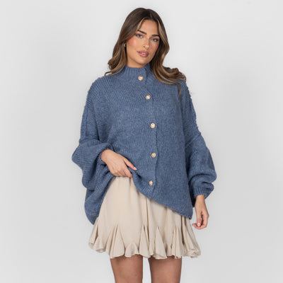 ZÉLIE™ - Cardigan Oversize CozyGlam avec Boutons Dorés Élégants