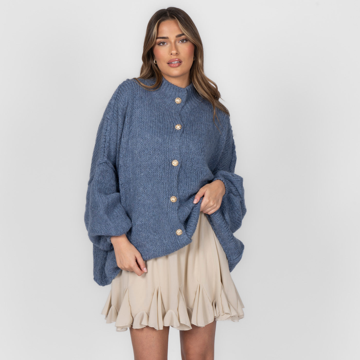 ZÉLIE™ - Cardigan Oversize CozyGlam avec Boutons Dorés Élégants