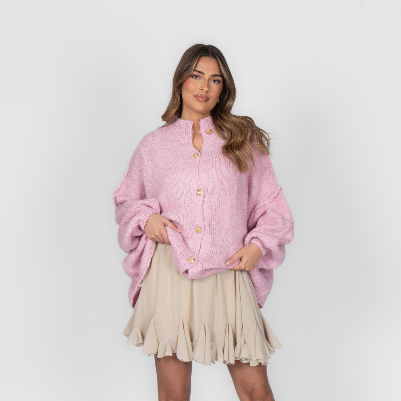 ZÉLIE™ - Cardigan Oversize CozyGlam avec Boutons Dorés Élégants