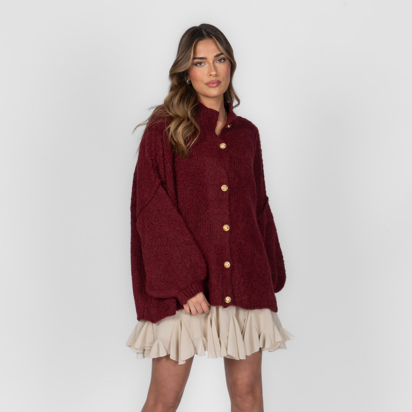 ZÉLIE™ - Cardigan Oversize CozyGlam avec Boutons Dorés Élégants