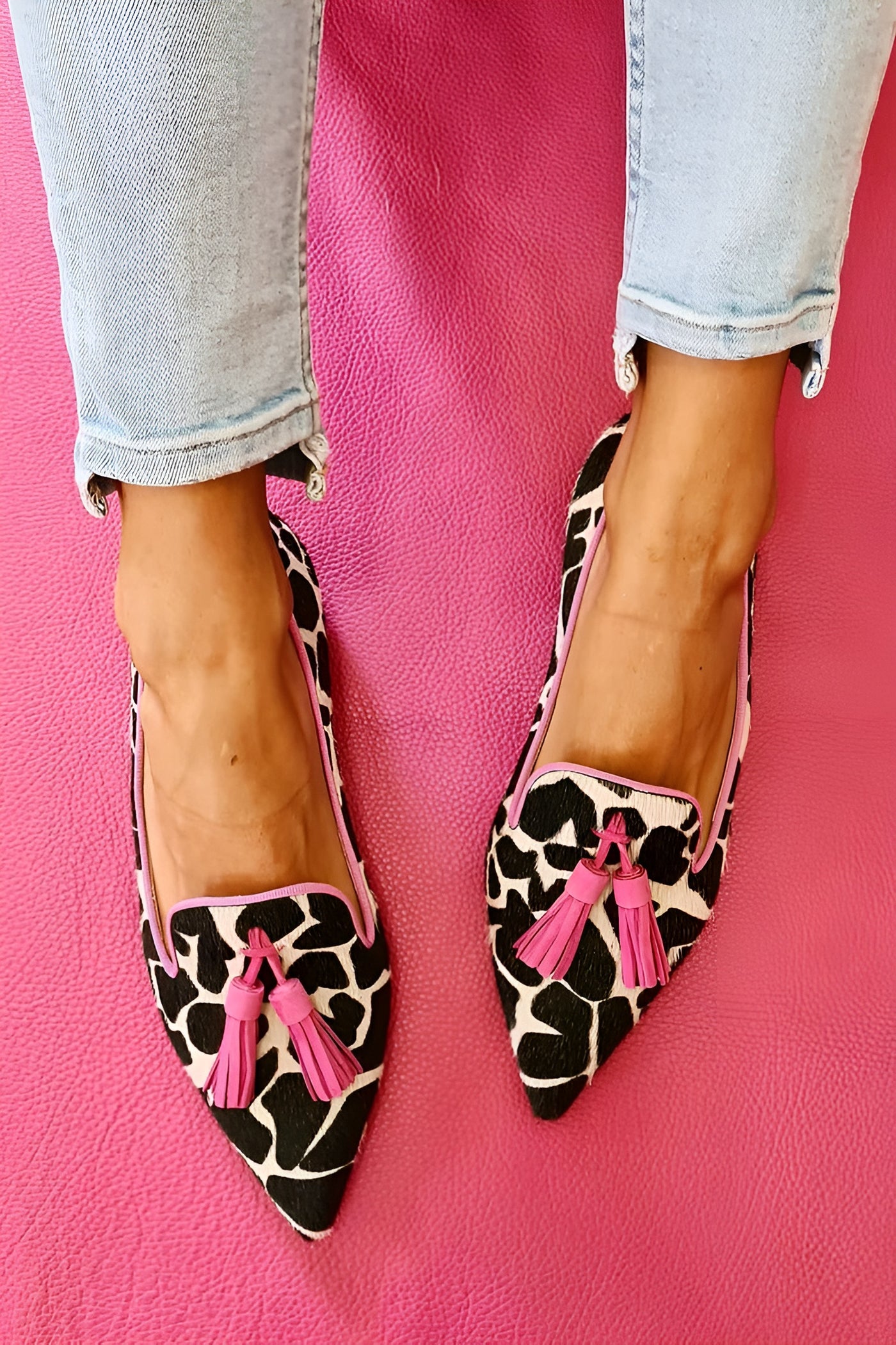 ALICE™ - Mocassins élégants à bout pointu et détails décoratifs de franges