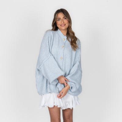 ZÉLIE™ - Cardigan Oversize CozyGlam avec Boutons Dorés Élégants