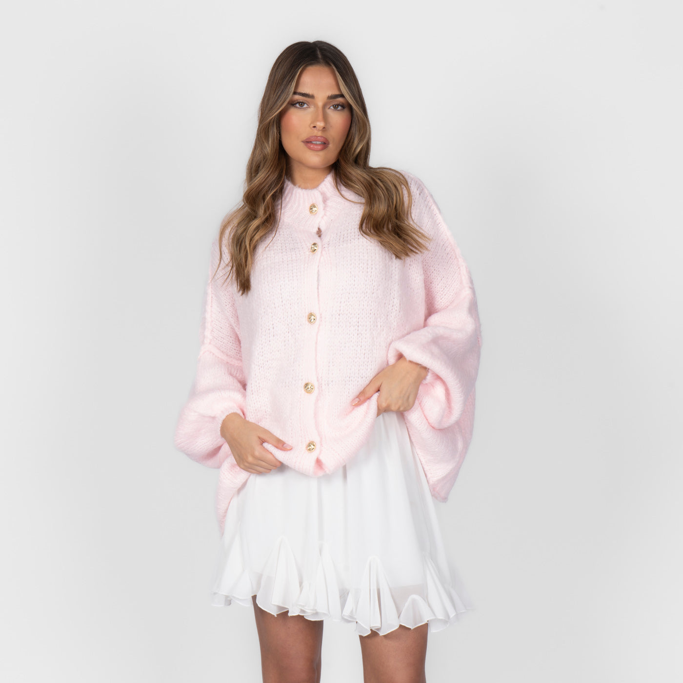 ZÉLIE™ - Cardigan Oversize CozyGlam avec Boutons Dorés Élégants