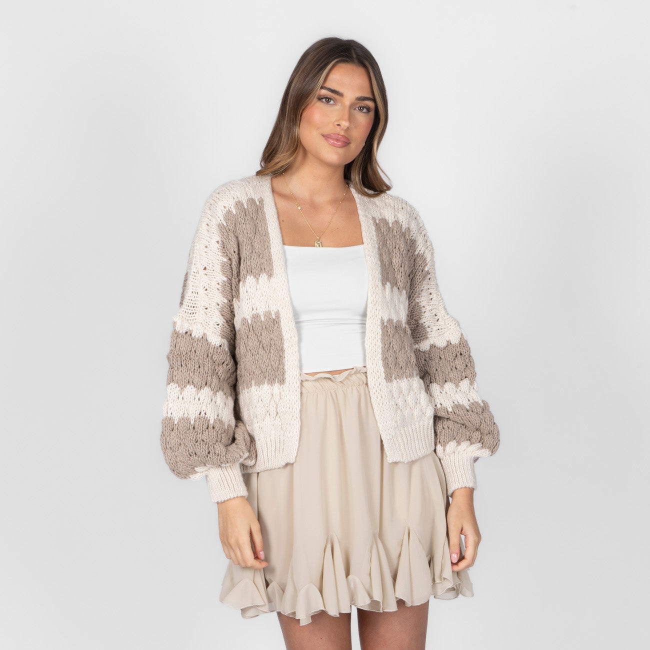 FLAVIE™ - Cardigan Knit Légère au Motif Vagues Fuchsia