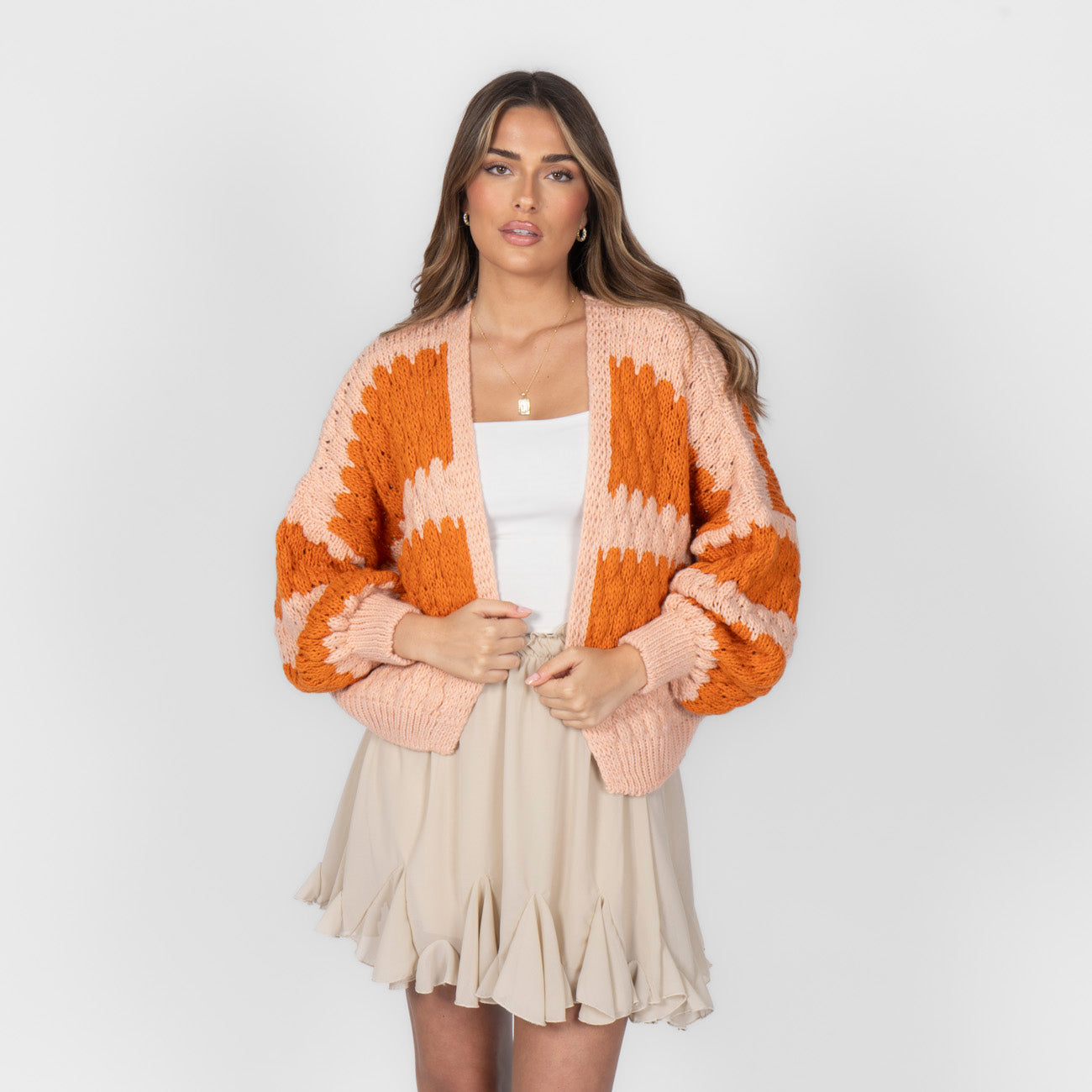 FLAVIE™ - Cardigan Knit Légère au Motif Vagues Fuchsia