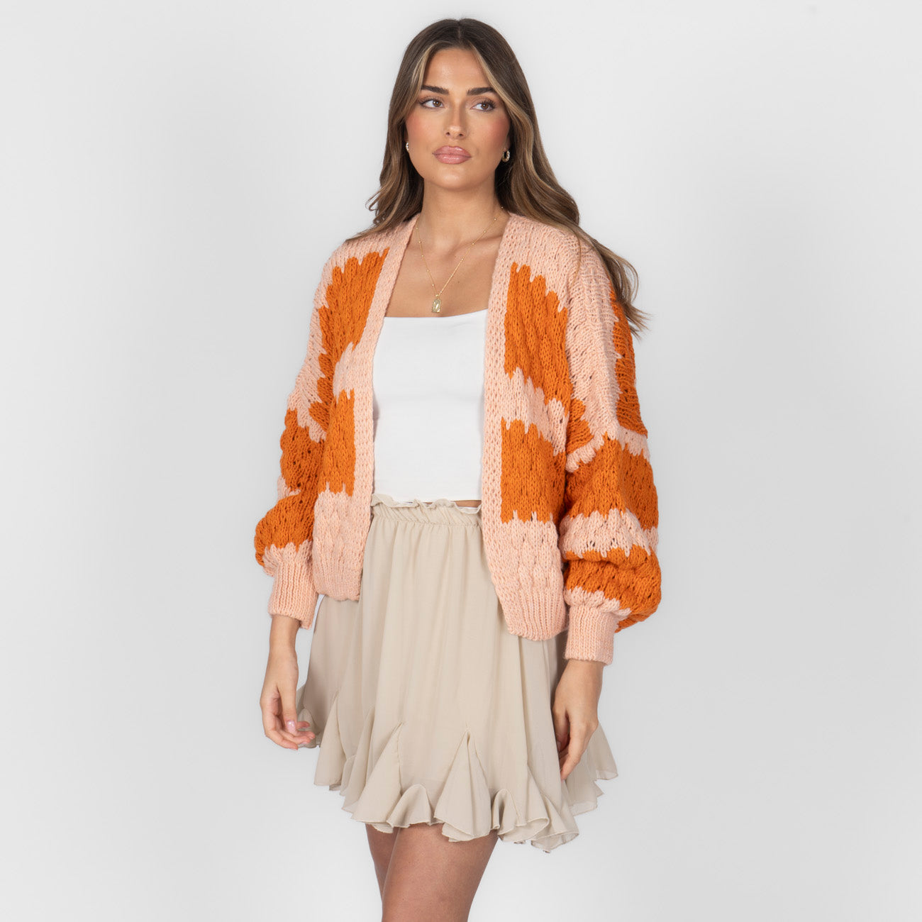 FLAVIE™ - Cardigan Knit Légère au Motif Vagues Fuchsia