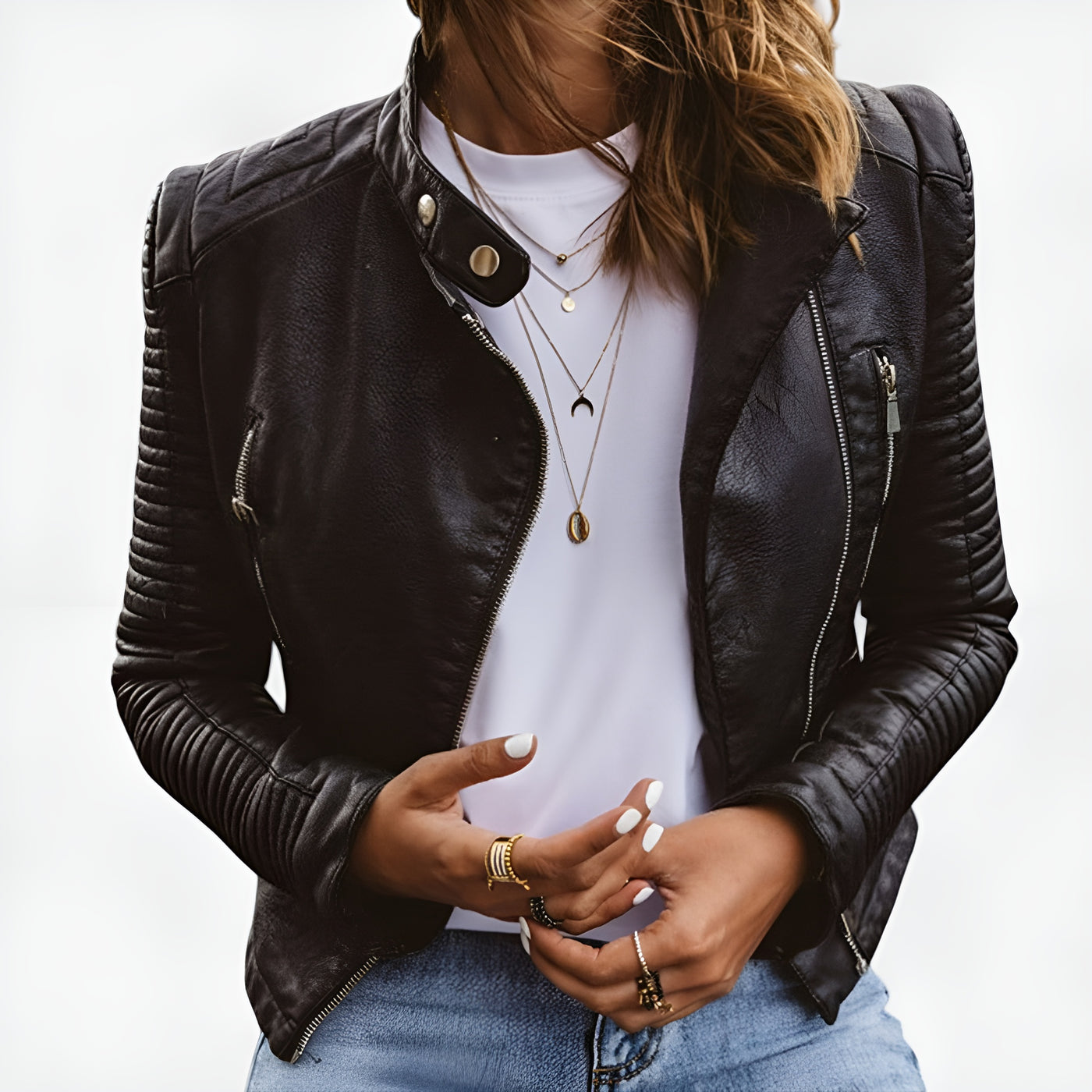 NOÉLIE™ – VESTE EN CUIR ÉLÉGANTE