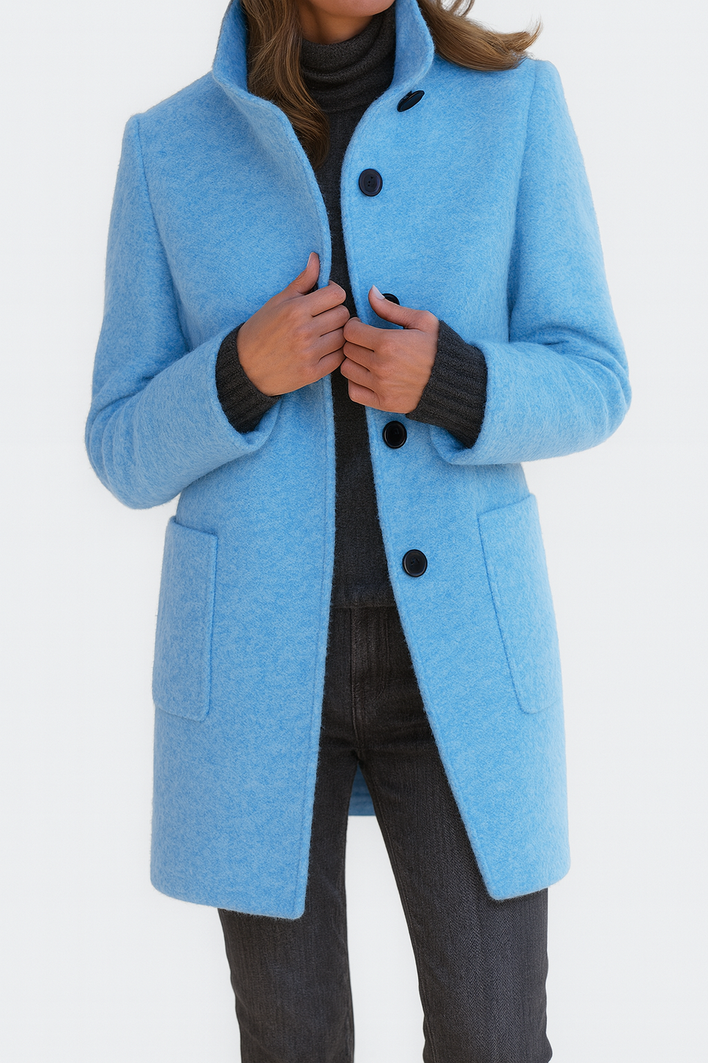 STELLA™ - Manteau pour Femme à Col Haut