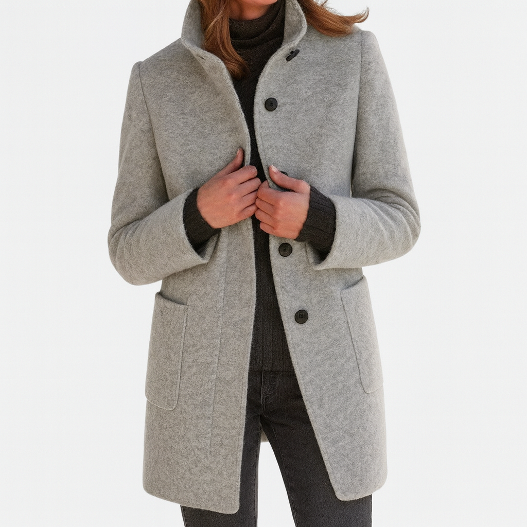 STELLA™ - Manteau pour Femme à Col Haut