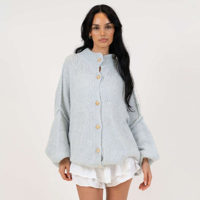 ZÉLIE™ - Cardigan Oversize CozyGlam avec Boutons Dorés Élégants