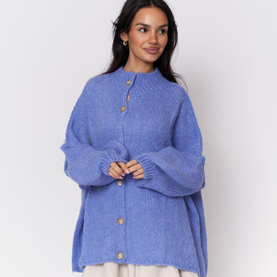 ZÉLIE™ - Cardigan Oversize CozyGlam avec Boutons Dorés Élégants