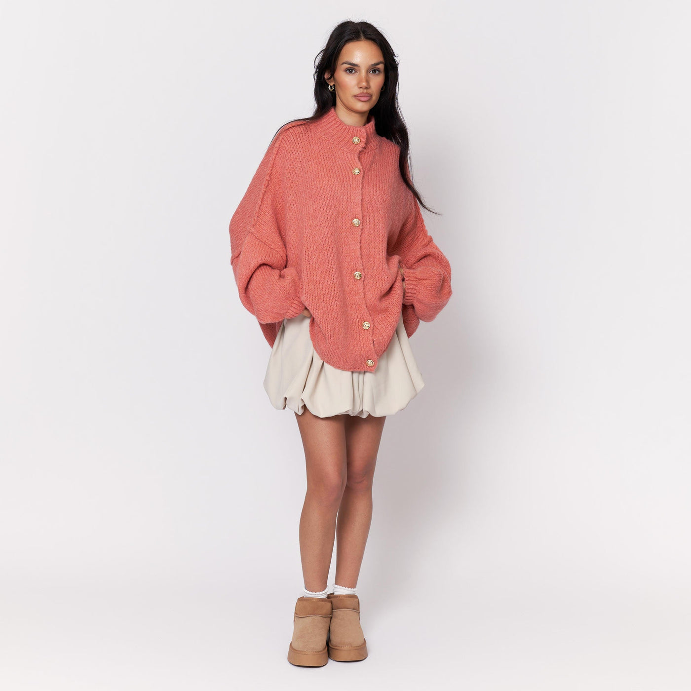 ZÉLIE™ - Cardigan Oversize CozyGlam avec Boutons Dorés Élégants