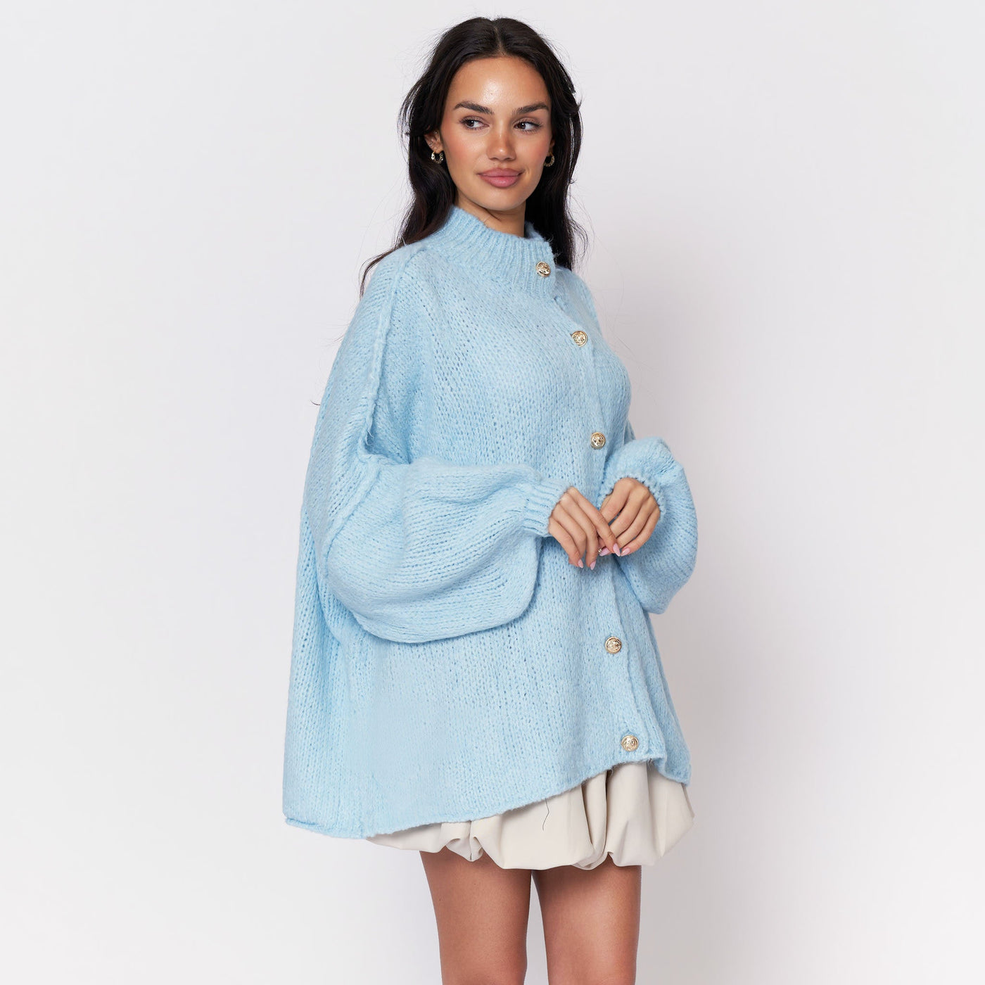 ZÉLIE™ - Cardigan Oversize CozyGlam avec Boutons Dorés Élégants