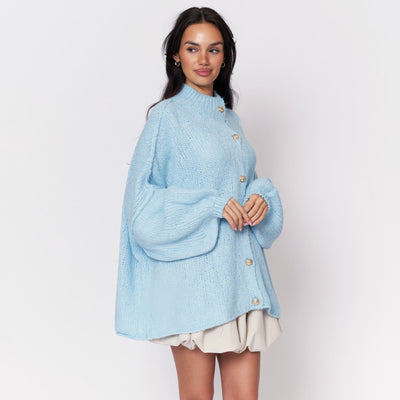 ZÉLIE™ - Cardigan Oversize CozyGlam avec Boutons Dorés Élégants